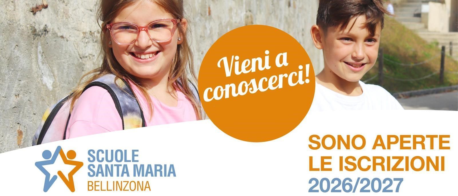 aperte le iscrizioni per l'anno 2026/2027 alle Scuole Santa Maria di Bellinzona